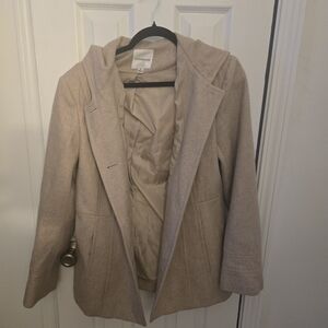 Croft & Barrow Women's Beige Hooded Pea Coat